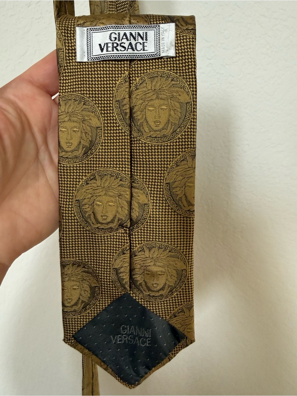 Versace Gold Medusa Motif Silk Tie - Gianni Versace
